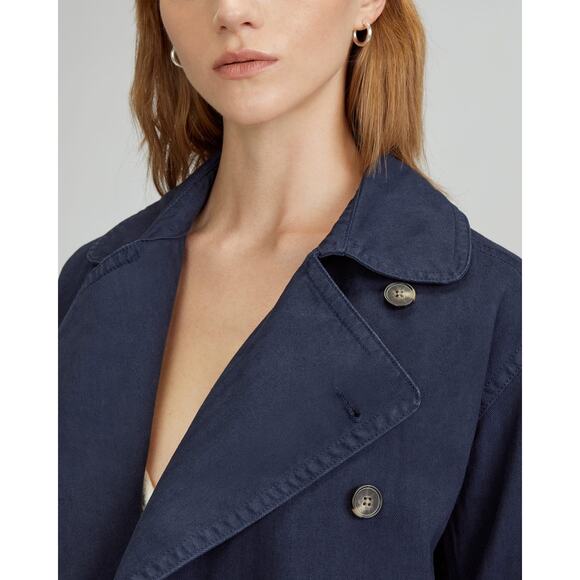 Everlane The Organic Cotton Herringbone Jacket Navy Women XXS NWT Rigid Denim - Picture 2 of 16